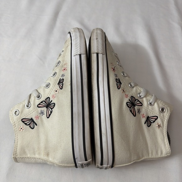 New Converse A07336F All Star Butterfly Hi Sneakers White Multi Kids Size 2.5 - Picture 8 of 16